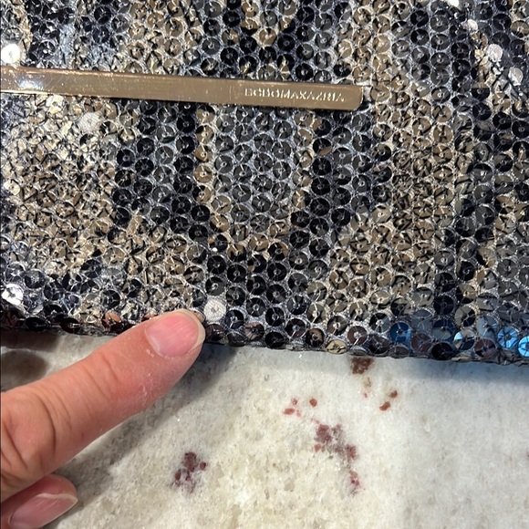 BCBG Max Azria Snake Print Sequin Clutch - Picture 4 of 7